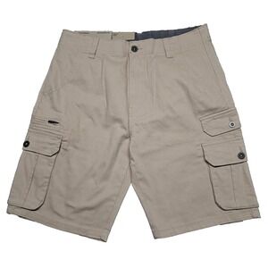 New Iron Co Cargo Shorts Mens 32 Khakis Comfort Flex Waist Band Stretch 10.5"